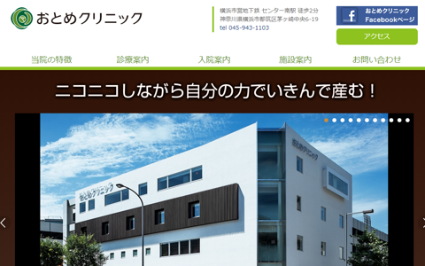 おとめクリニックのHPキャプチャ